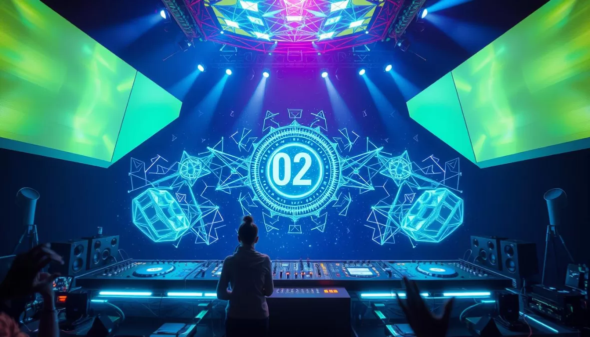 Futuristic electronic music performance showcasing next-generation technology