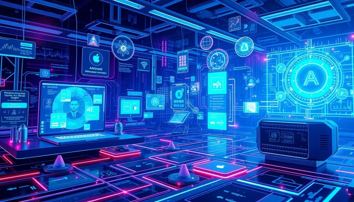 Futuristic visualization of emerging digital platforms and technologies that may shape web traffic in the future