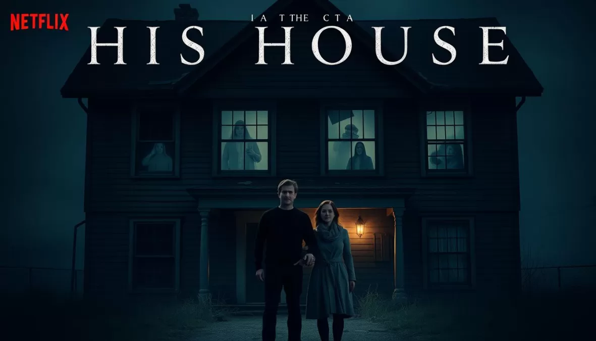 His House movie poster showing a haunted home with supernatural elements - top 10 scary movies on netflix