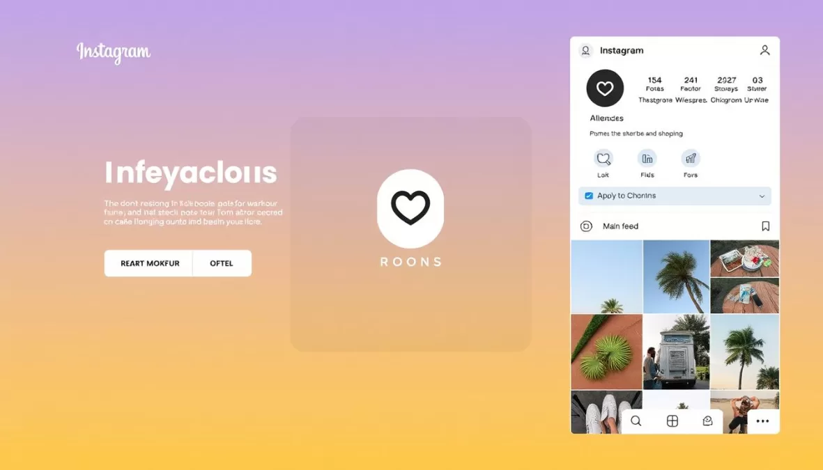 Instagram web interface showing Reels, Stories, and shopping features