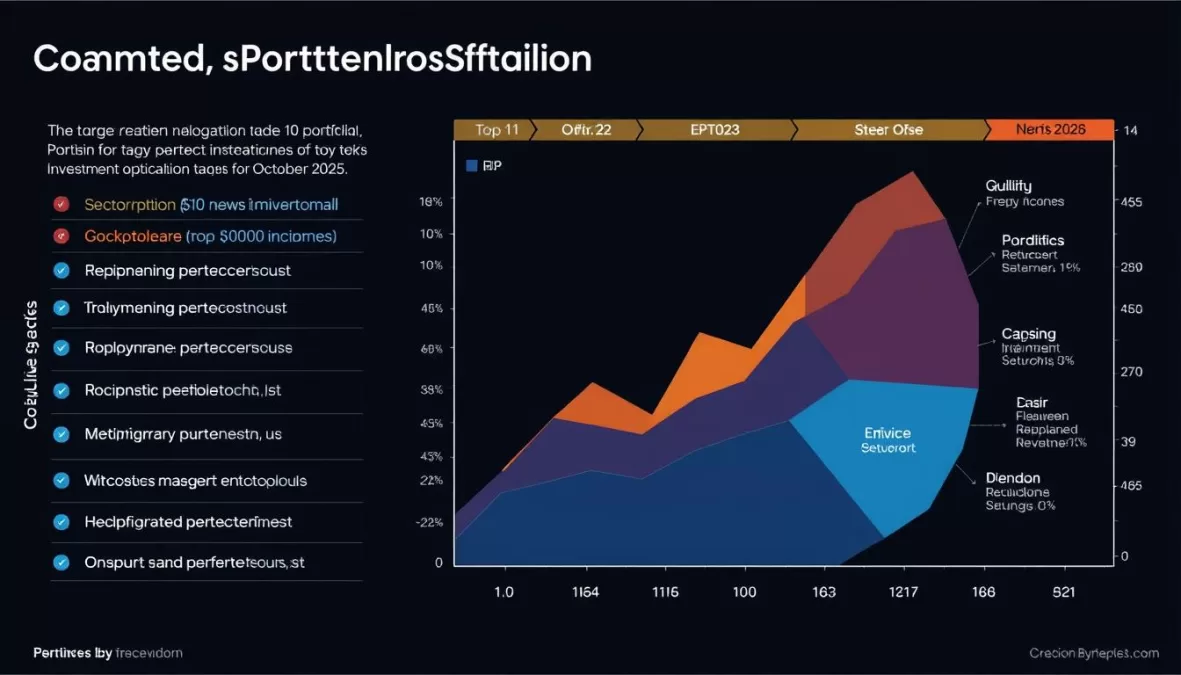 Investment strategy diagram showing portfolio allocation for top stocks to buy in October 2025