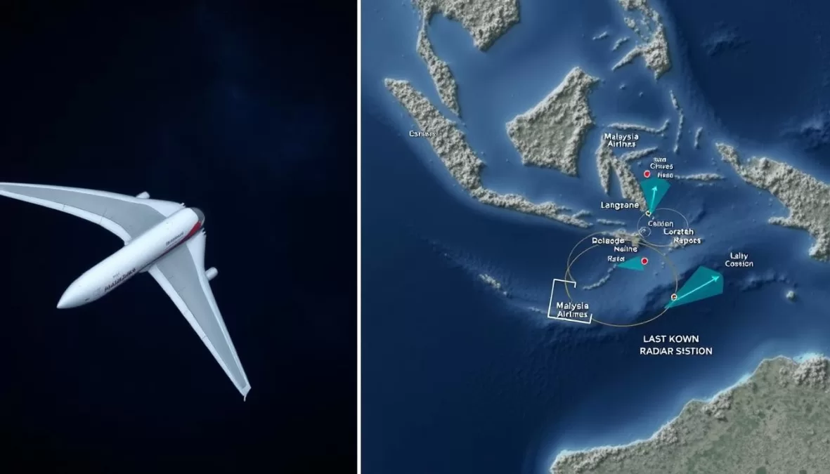 Malaysian Airlines Flight MH370 similar aircraft and search operation map