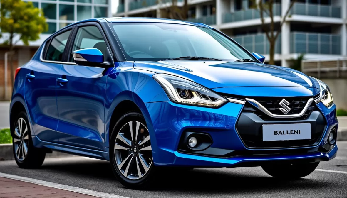 Maruti Suzuki Baleno premium hatchback in blue color showing its sleek design, one of the top 10 cars under 10 lakhs in India