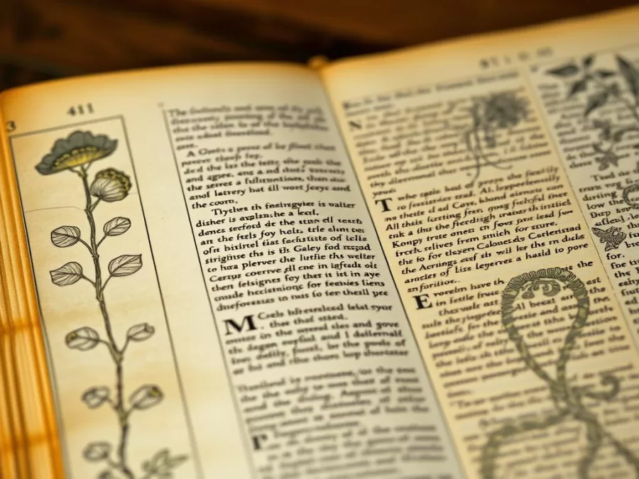 Pages from the Voynich Manuscript showing strange illustrations and undeciphered text