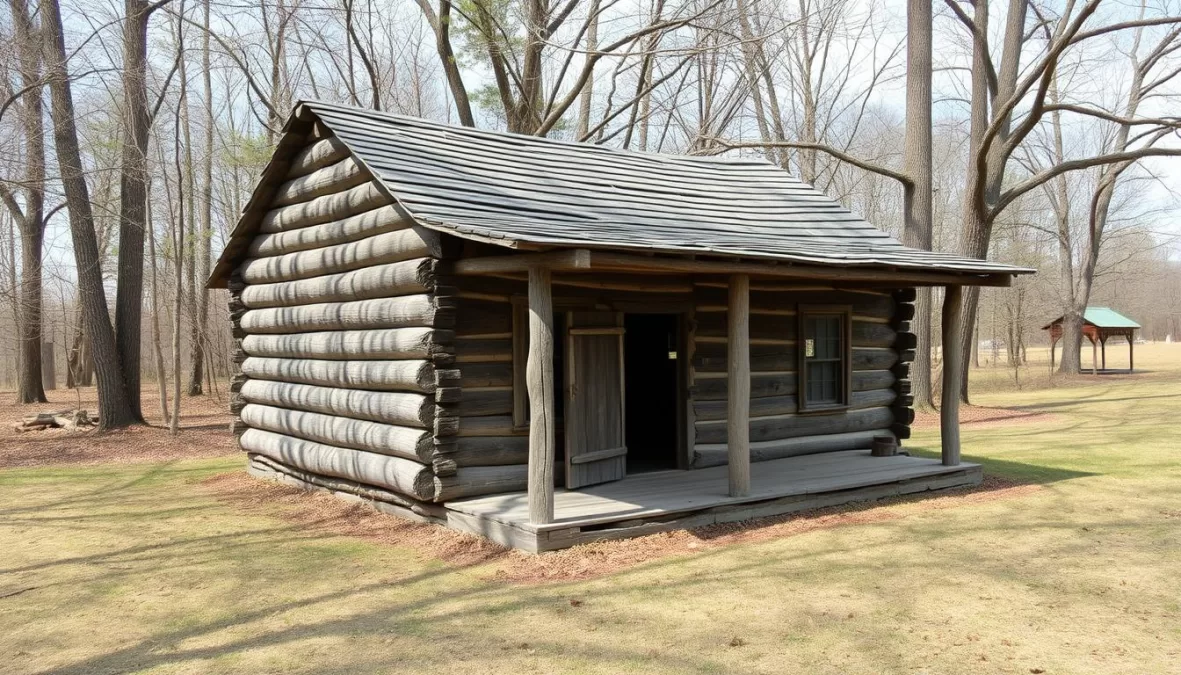 Reconstruction of the Bell family cabin in Adams, Tennessee, site of the Bell Witch haunting