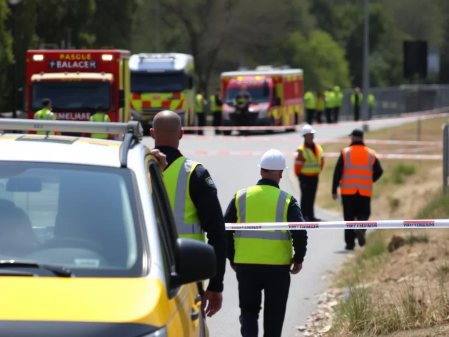 Rescue operations at Air India crash site with emergency personnel