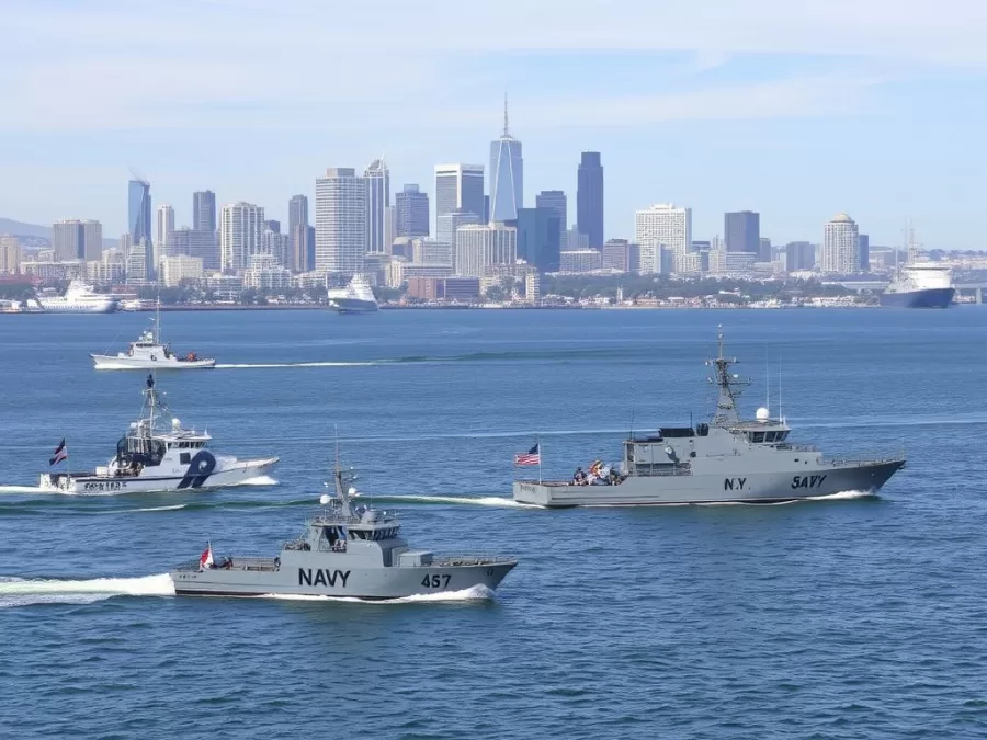 San Diego Bay with Navy rescue operations after fighter jet crash