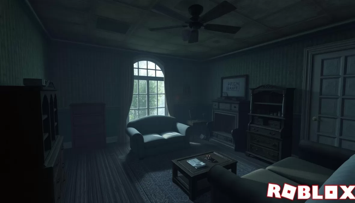 Screenshot from Alone in a Dark House showing a creepy abandoned house interior
