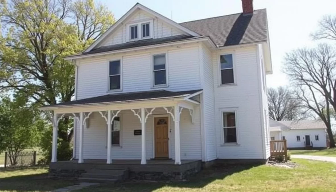 The white Villisca Axe Murder House in Iowa, site of the notorious 1912 unsolved murders