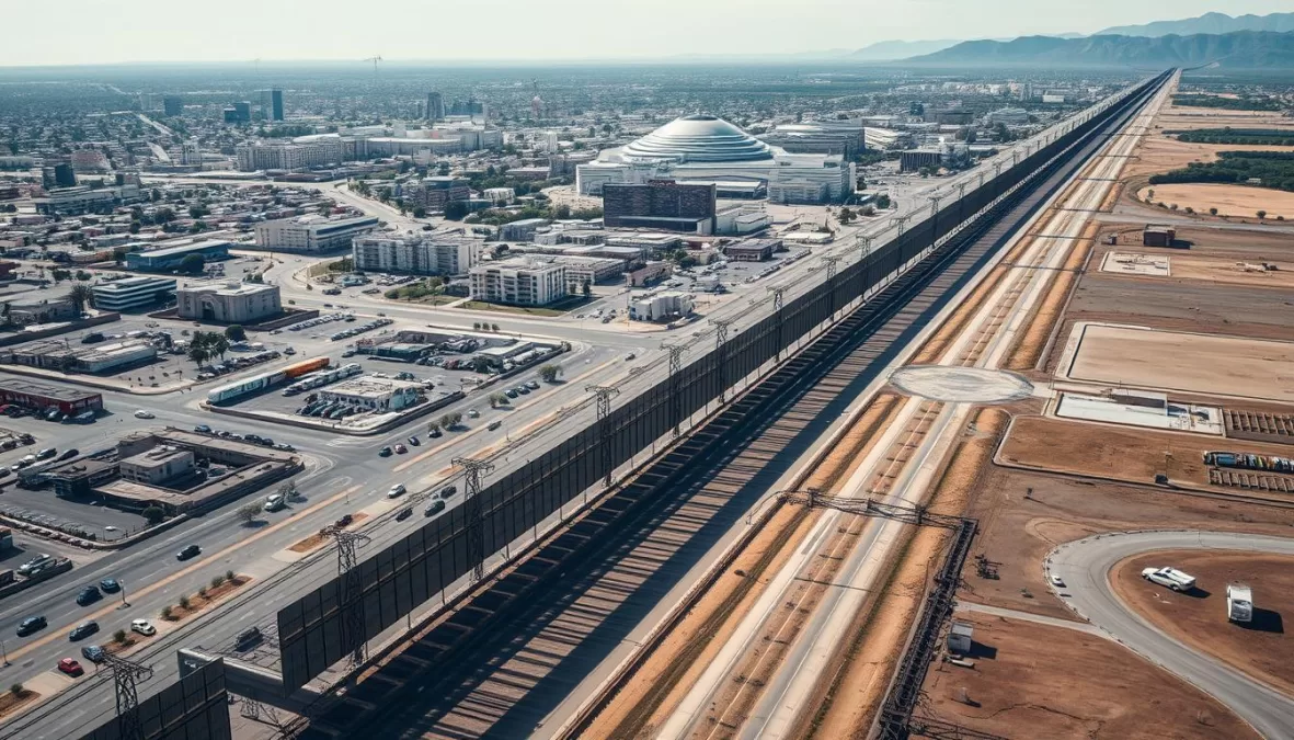 US-Mexico border view showing Ciudad Juárez and El Paso, highlighting the contrast between these neighboring cities