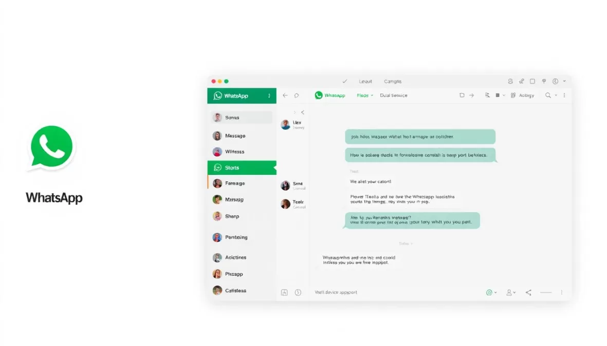 WhatsApp Web interface showing business features and multi-device support