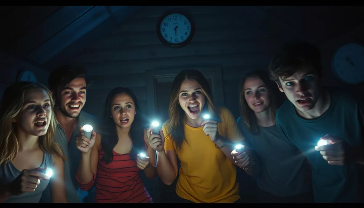 A creepy scene from Until Dawn showing characters trapped in a time loop with a masked killer, an honorable mention among scariest movies on Netflix 2025