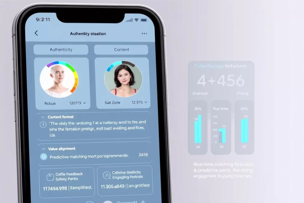 AI-assisted profile optimization showing authenticity scoring for young adults in 2026