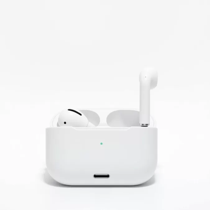 Apple AirPods Pro 2 with USB-C case showing earbuds and charging case
