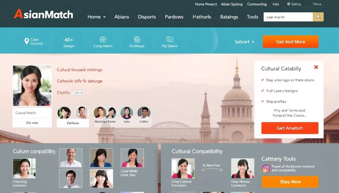 AsianMatch platform showing cultural-focused dating profiles and matching features