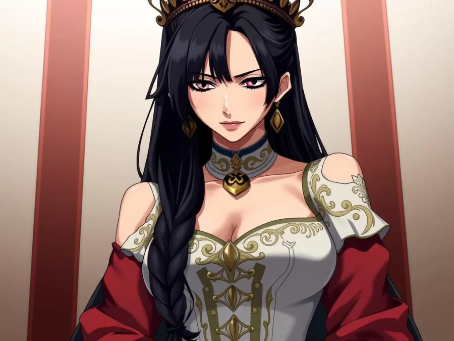 Boa Hancock looking down with her signature pose, exemplifying beautiful anime girls with biggest egos