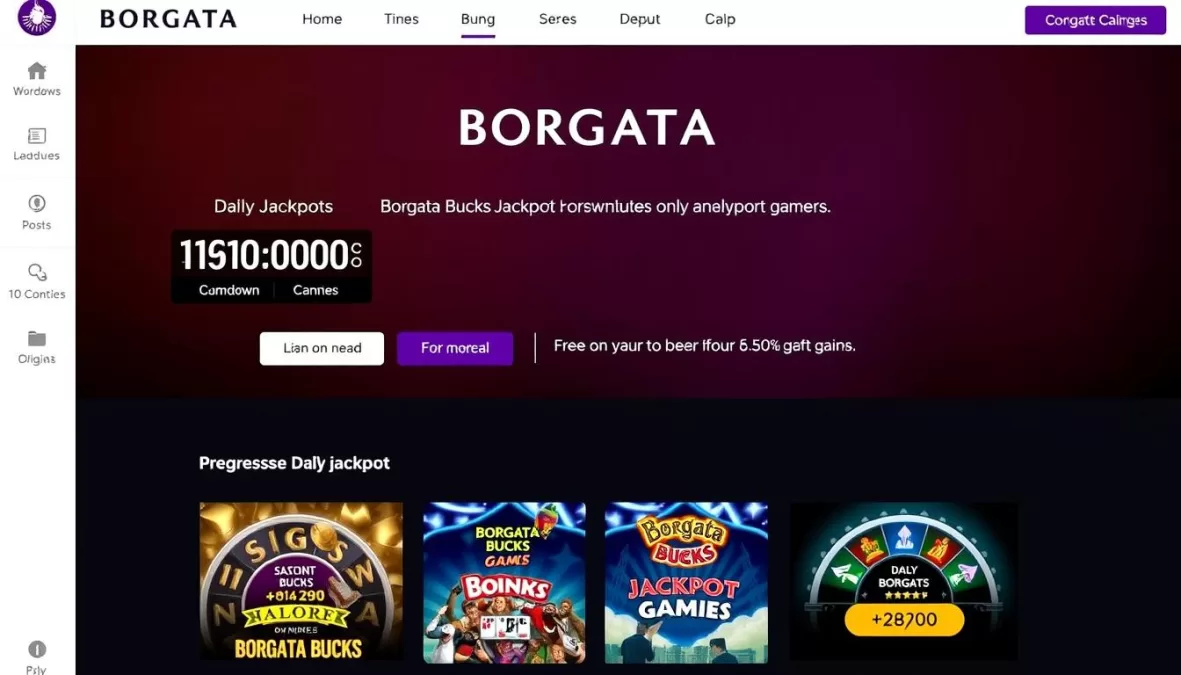Borgata Casino showing daily jackpot games and progressive meters