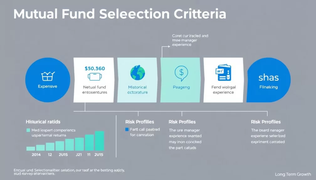 Chart showing mutual fund selection criteria with performance metrics and risk analysis for top 10 mutual funds to invest in 2026 for long term