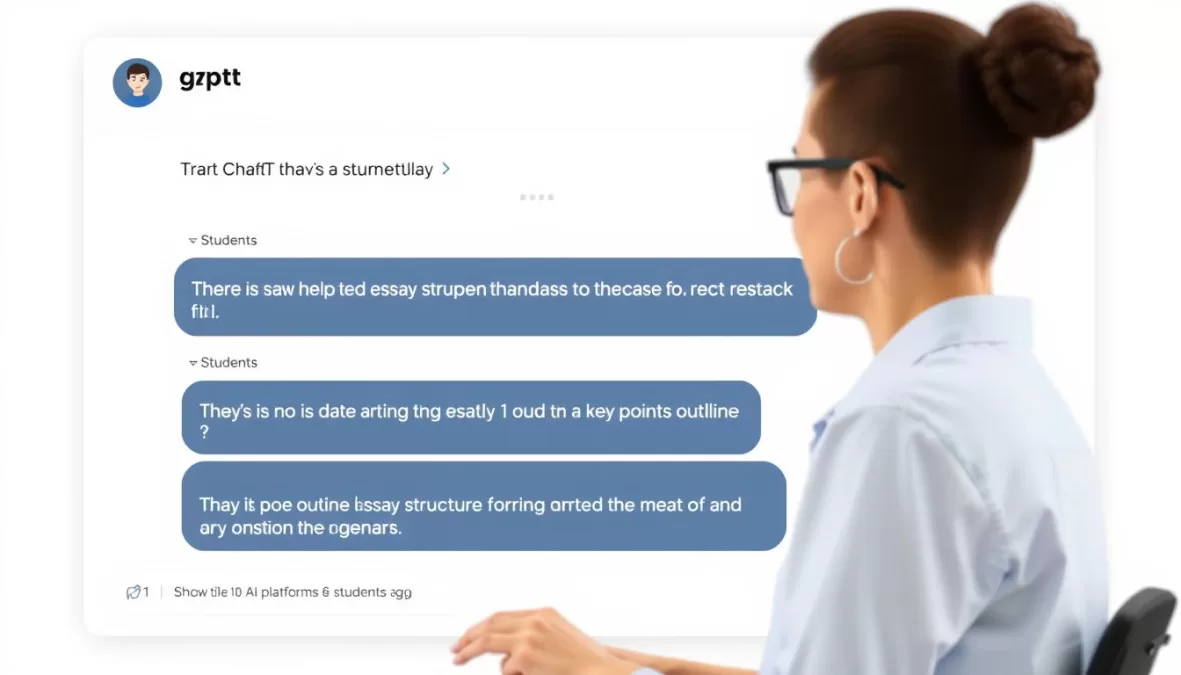 ChatGPT interface showing a student asking for help with an essay