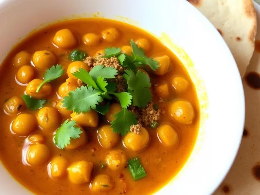 Chickpeas curry with Indian spices