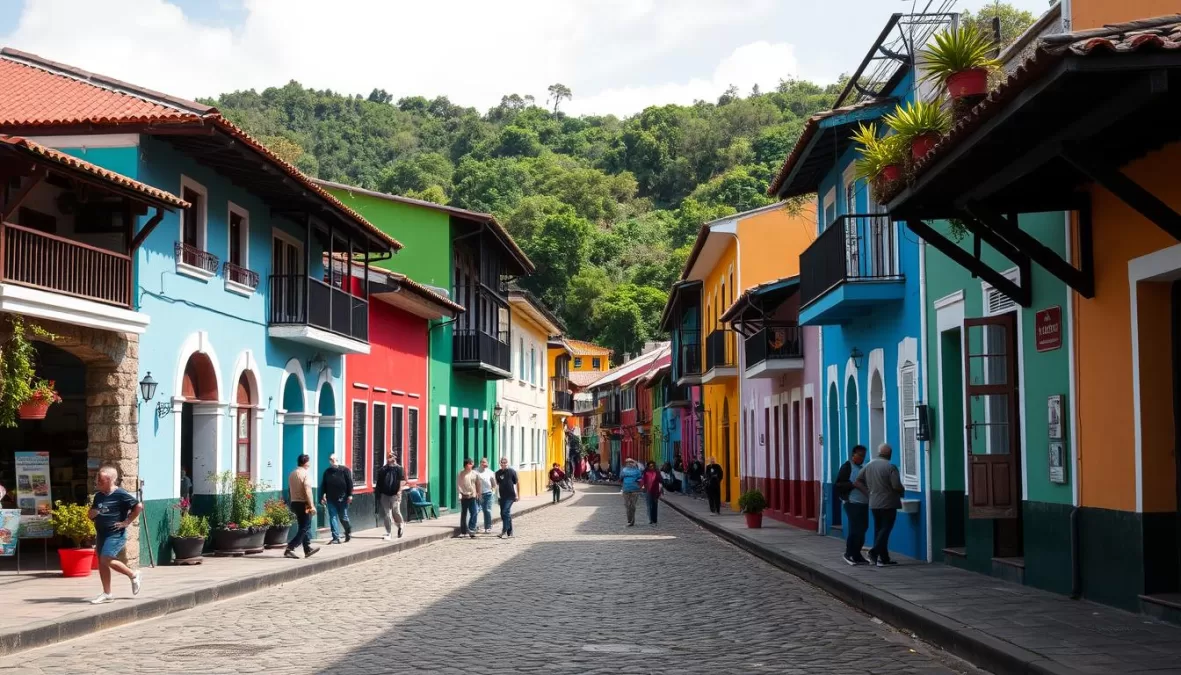 Colonial architecture and colorful buildings in Choroni during winter