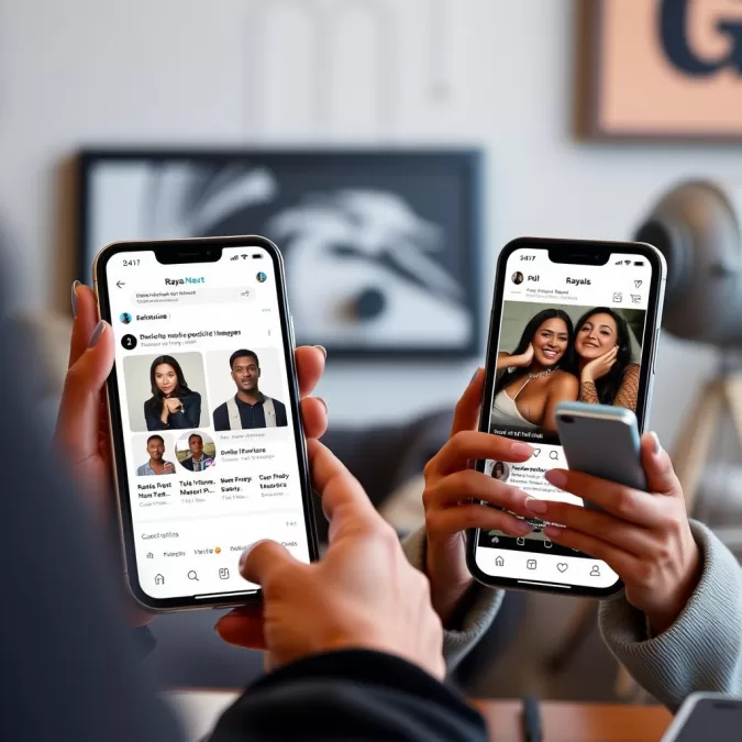 Creative professionals networking through Raya Next's exclusive features in 2026