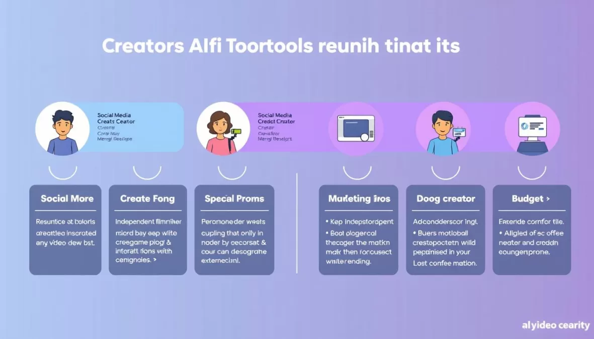 Creator personas with recommended AI video tools based on different needs and budgets