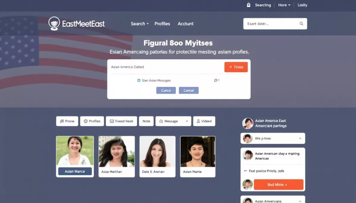 EastMeetEast platform showing Asian American dating profiles and matching features