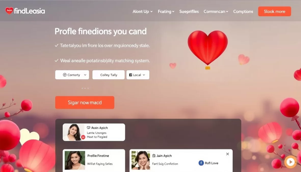 FindLoveAsia platform showing relationship-focused features and compatibility matching
