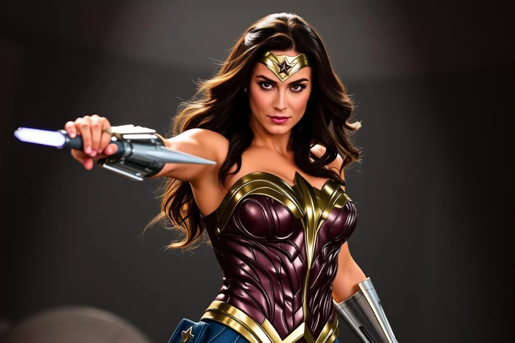 Gal Gadot as Wonder Woman, showcasing her athletic physique that contributes to her ranking among the top 10 sexiest women in world