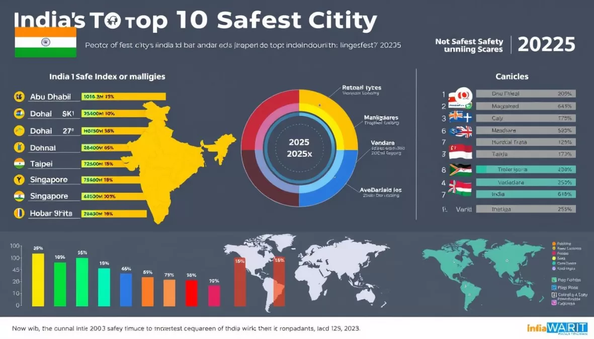 Global comparison of safety indices showing where India's safest cities rank worldwide in 2025