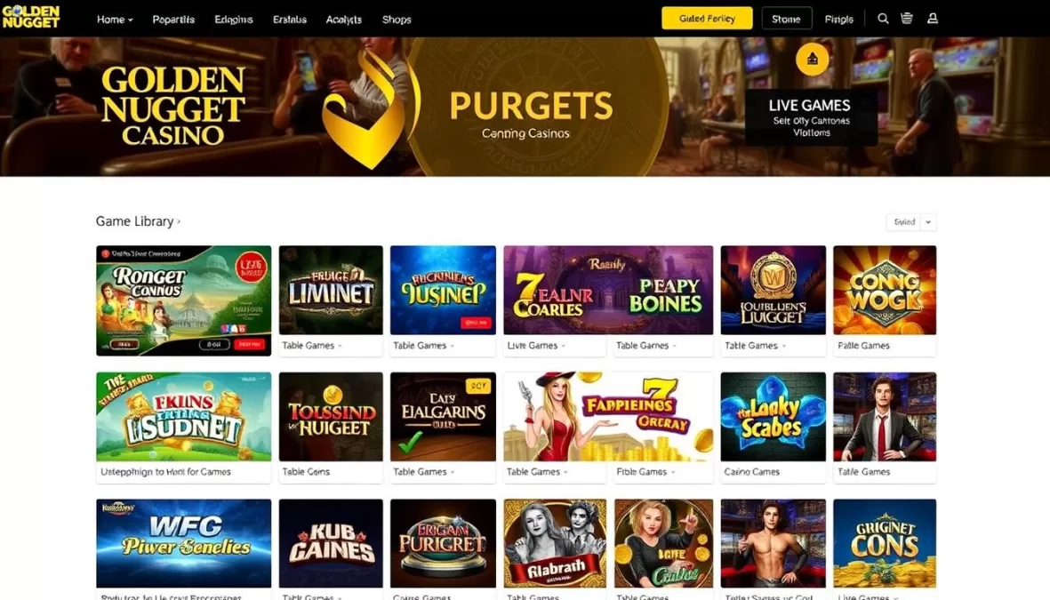 Golden Nugget Casino game library showing diverse game categories