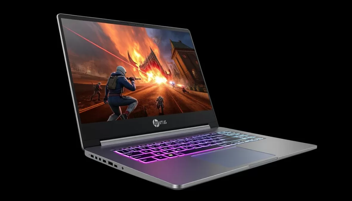 HP Victus 15.6-inch Gaming Laptop showing sleek design and illuminated keyboard