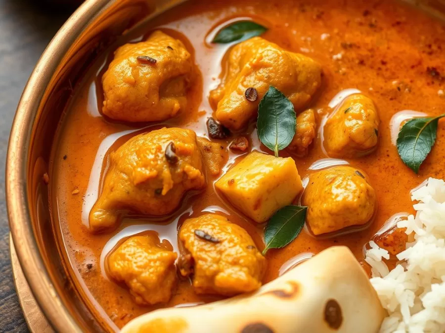 Indian chicken curry with spices