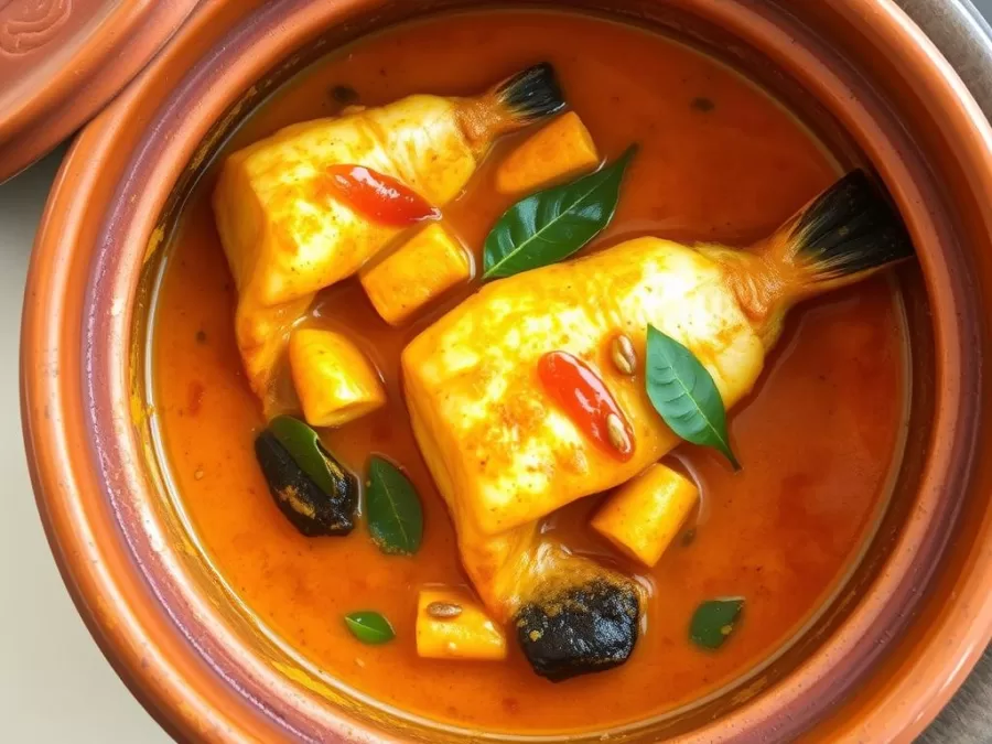 Indian fish curry with traditional spices