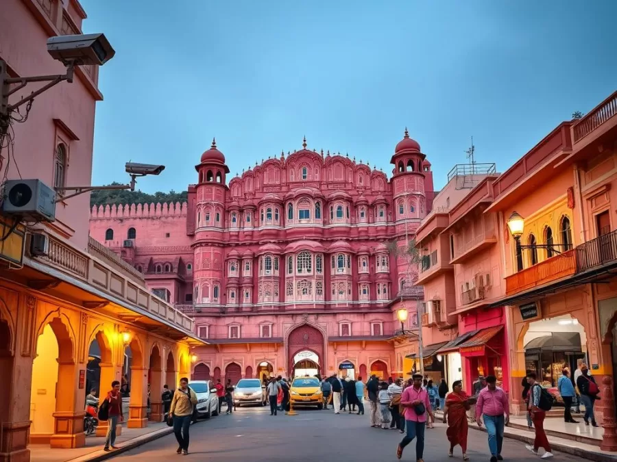 Jaipur's Pink City with modern security measures that make it the fifth safest city in India 2025