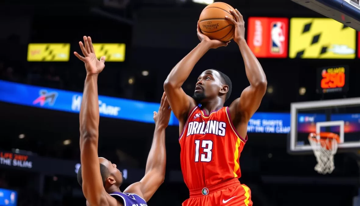 Kevin Durant shooting over a defender with his high release point