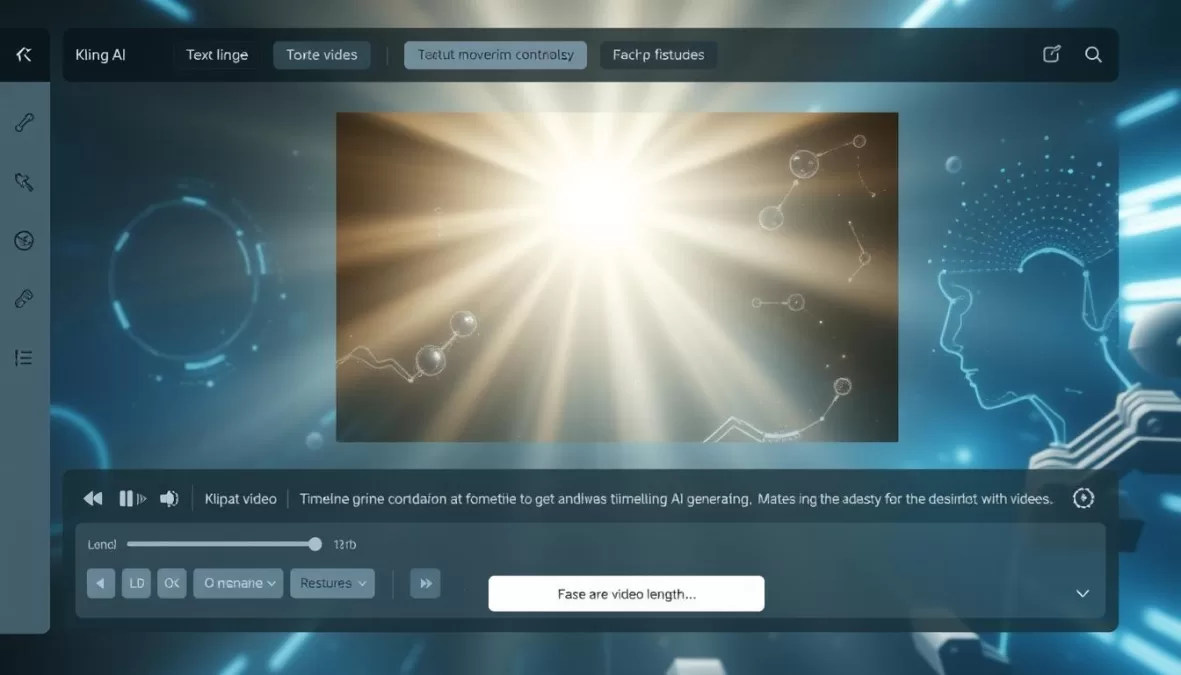 Kling AI interface showing video generation with camera controls and editing options