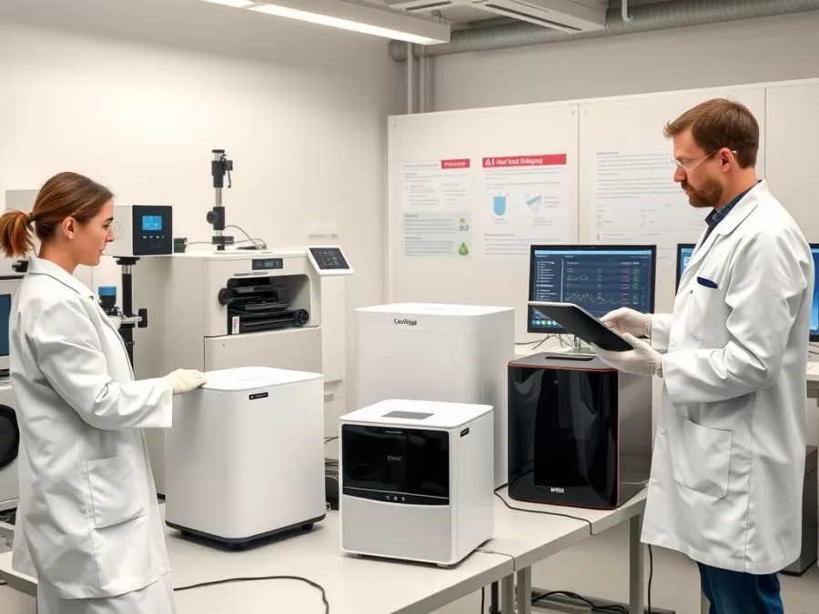 Laboratory testing of air purifiers 2026 with specialized equipment measuring particle removal efficiency
