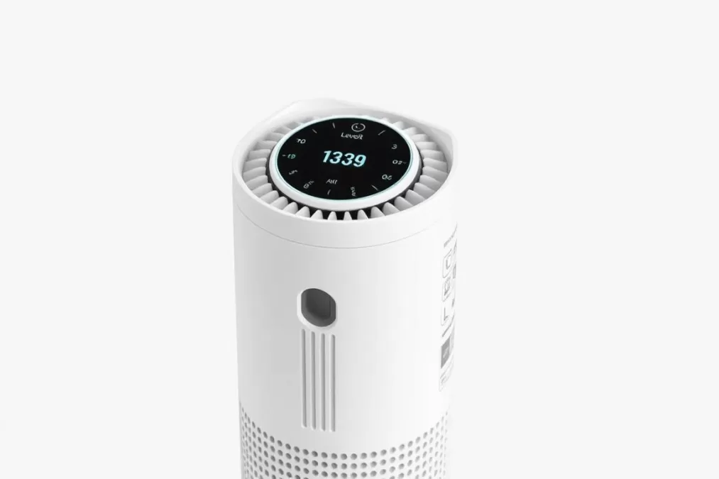Levoit Vital 300S air purifier 2026 model showing compact design with digital display