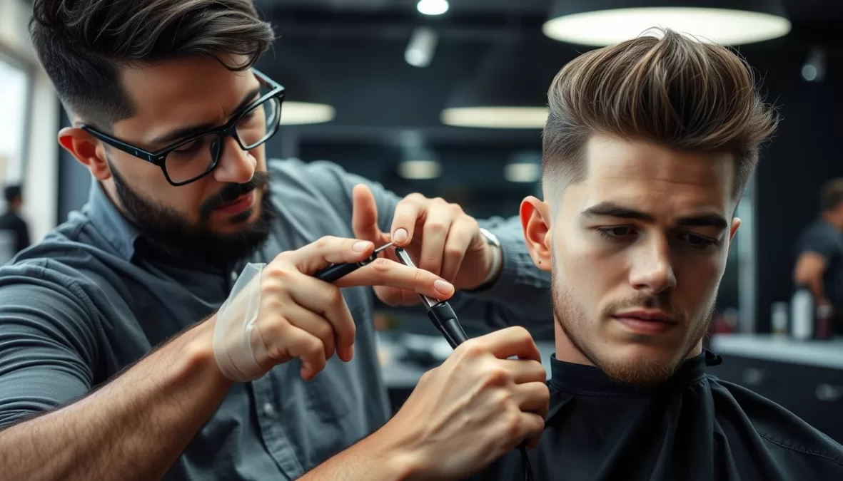 Man getting a haircut maintenance trim for a 2026 trending hairstyle