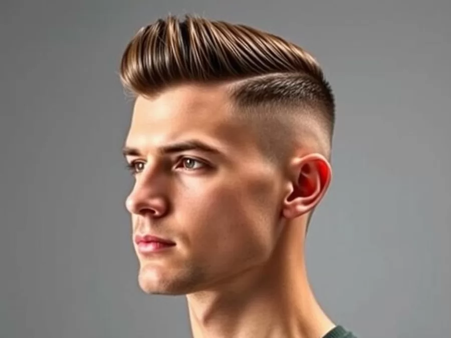 Man with elevated high and tight hairstyle for 2026 showing clean sides and textured top