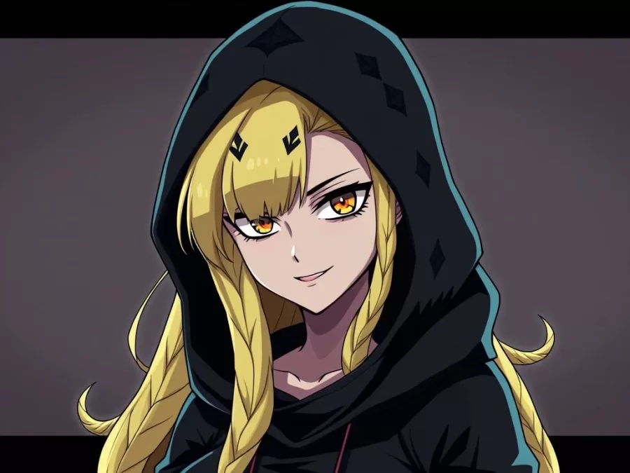 Medusa Gorgon with her snake-themed powers and calculating smile, representing villainous anime girls with biggest egos