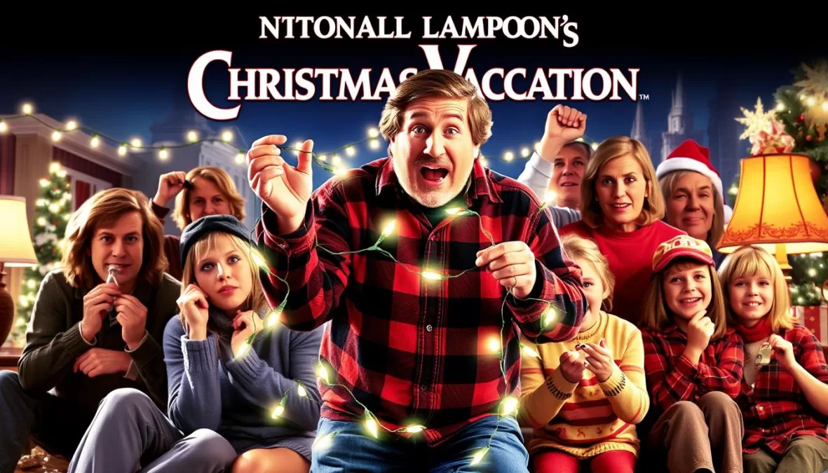 National Lampoon's Christmas Vacation poster featuring Chevy Chase