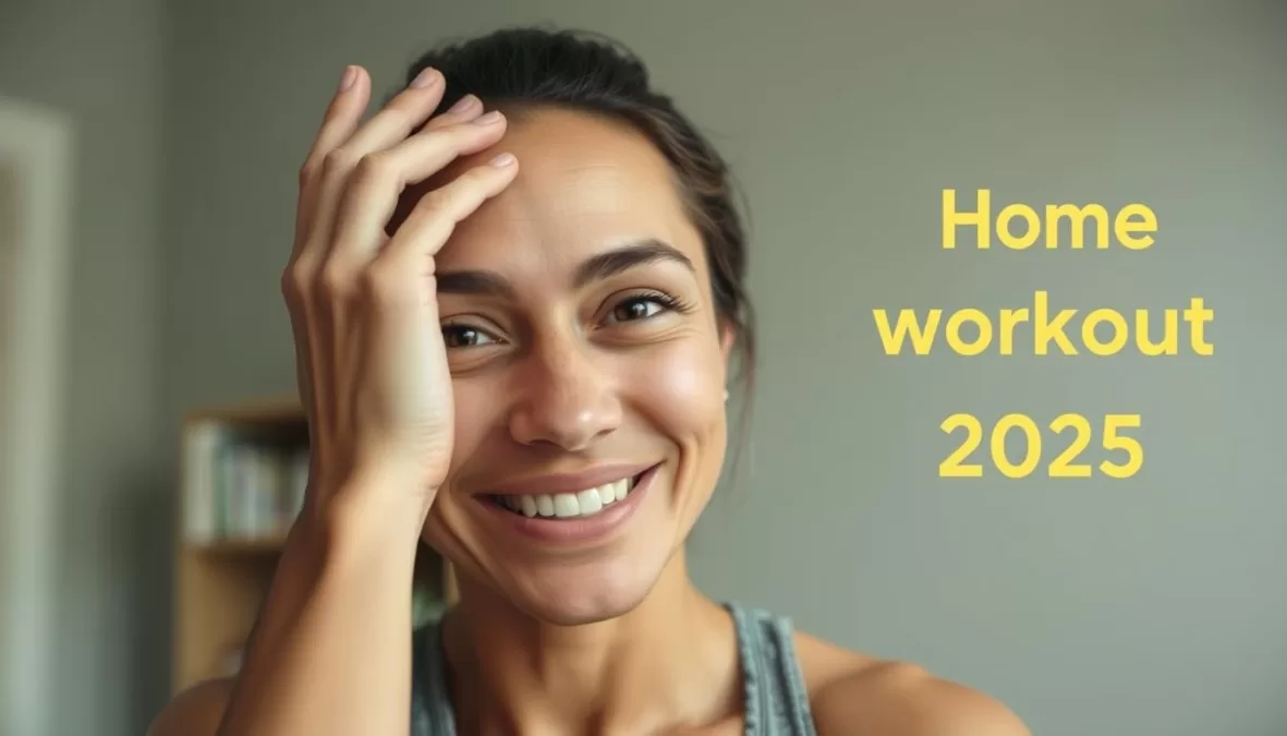 Person celebrating fitness success with home workouts without equipment in 2025