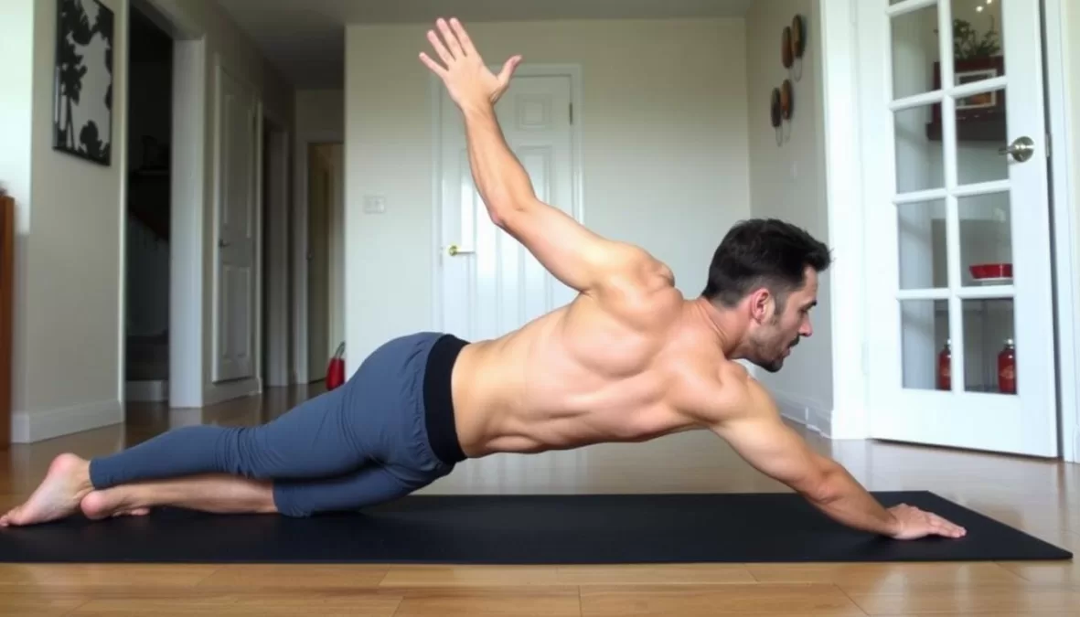 Person demonstrating core exercises from Top 10 home workouts without equipment 2025