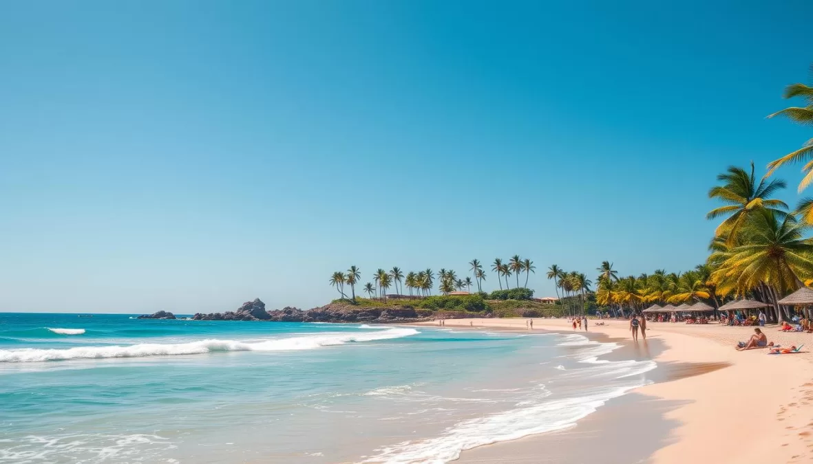 Playa El Agua beach on Margarita Island during winter in Venezuela
