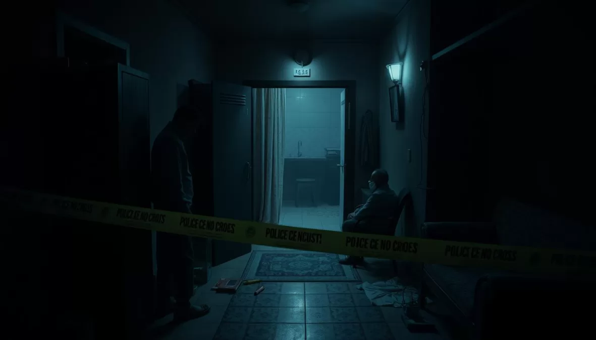 Scene from The Burari Deaths: Beyond Closed Doors showing investigation of the family home years later