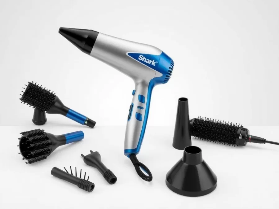 Shark FlexStyle Air Styling System with multiple attachments displayed