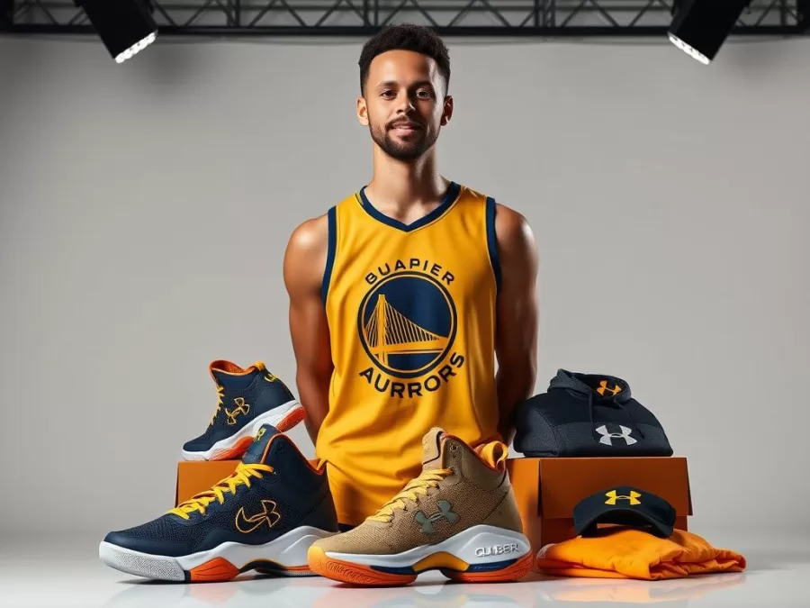 Steph Curry with his Under Armour Curry Brand products, representing biggest athlete brand deals 2025